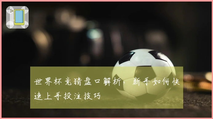 世界杯竞猜盘口解析，新手如何快速上手投注技巧